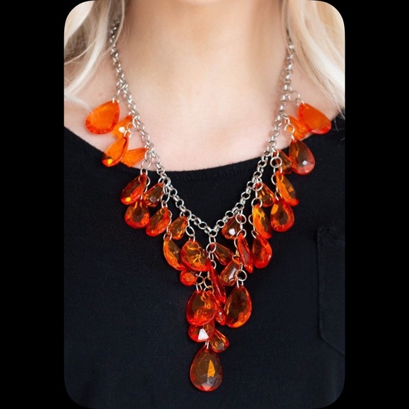 Red Orange Necklace + Earrings Set NWT - Picture 11 of 11